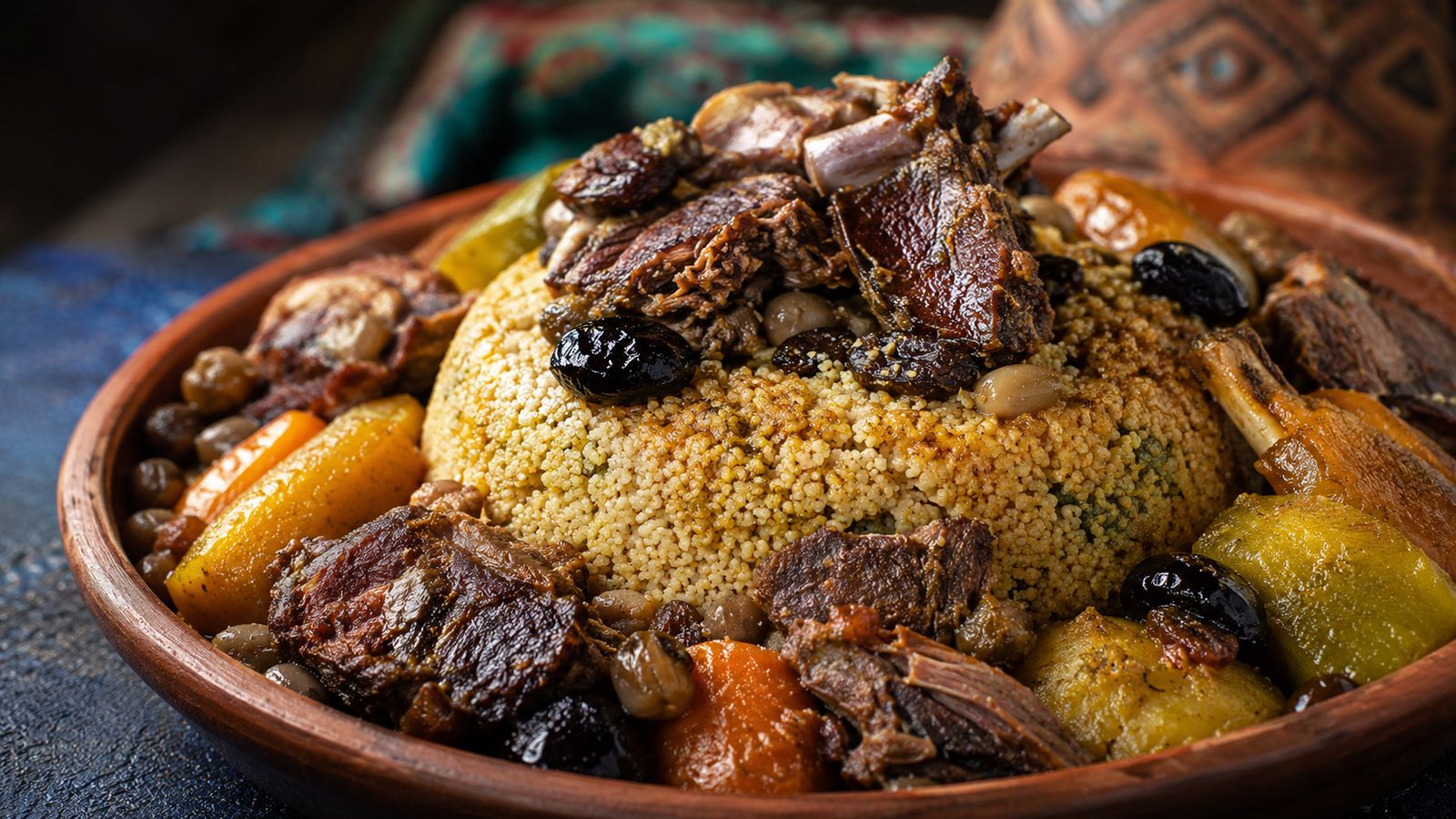 Couscous tfaya, recette traditionnelle (Maroc)