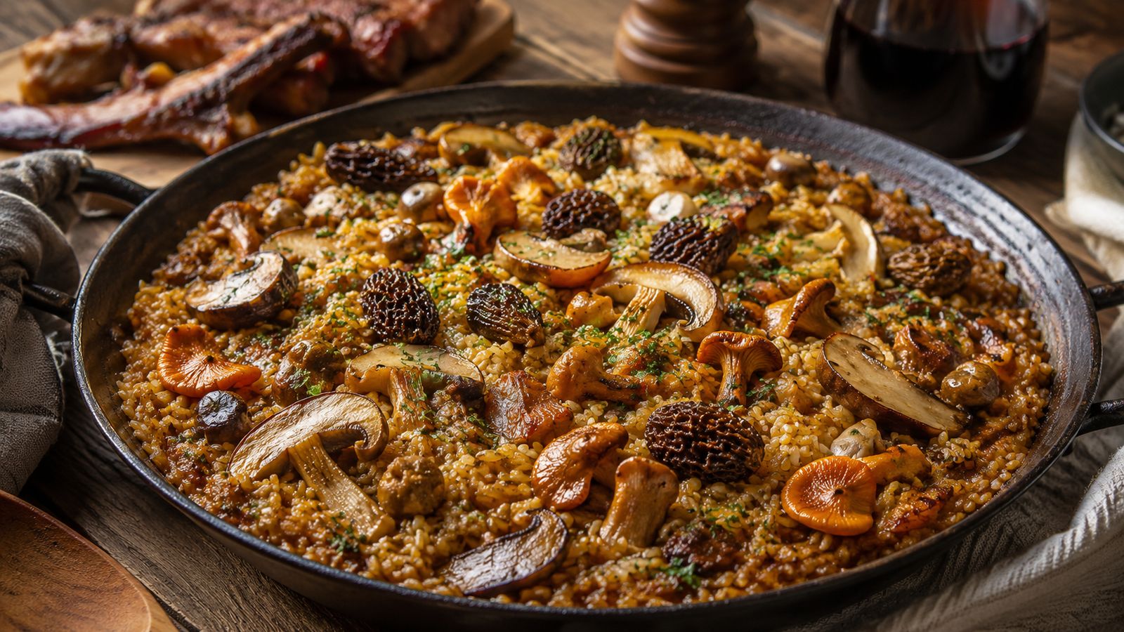 Arròs amb bolets de temporada