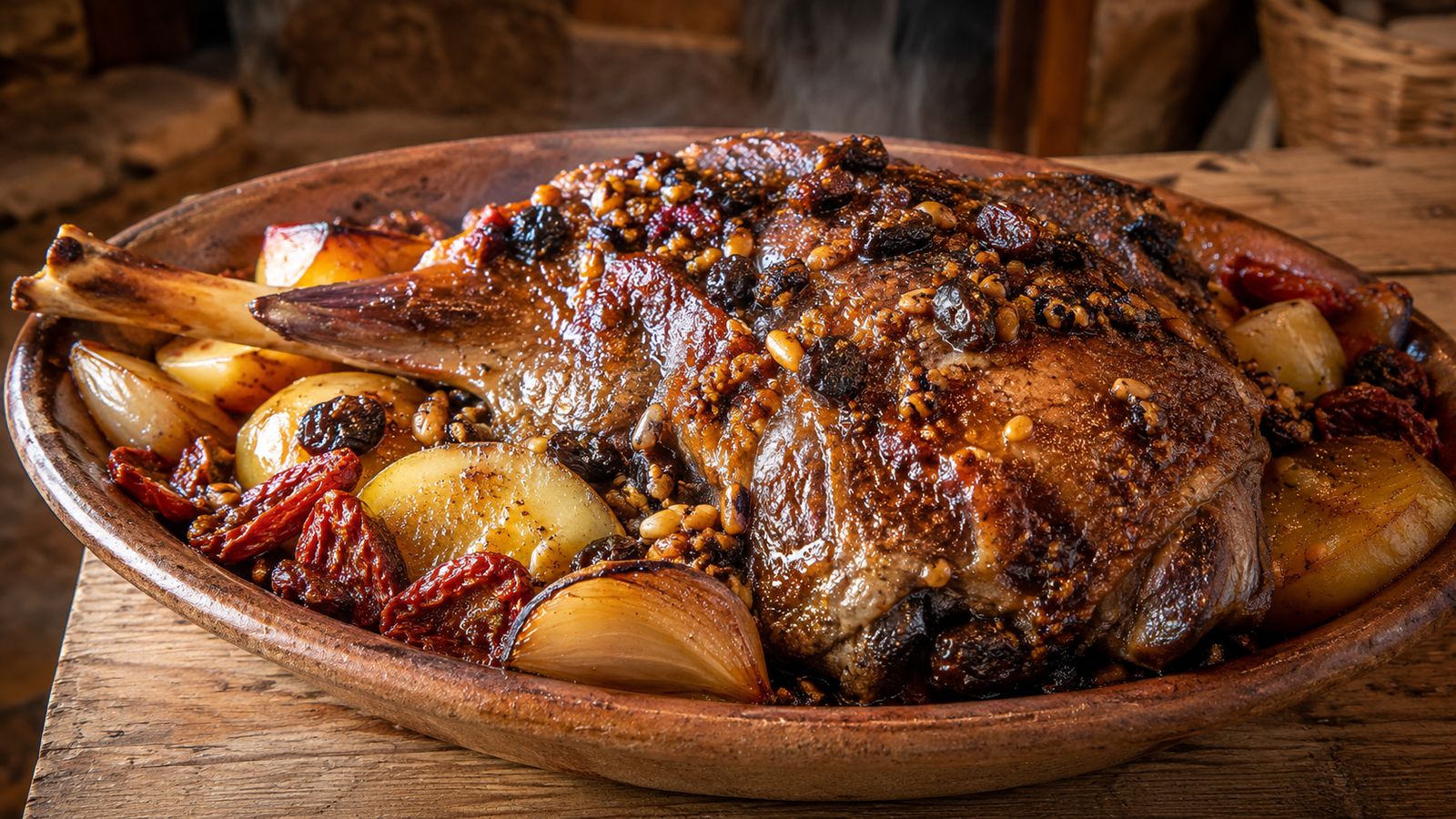 Xai rostit amb picada de fruits secs