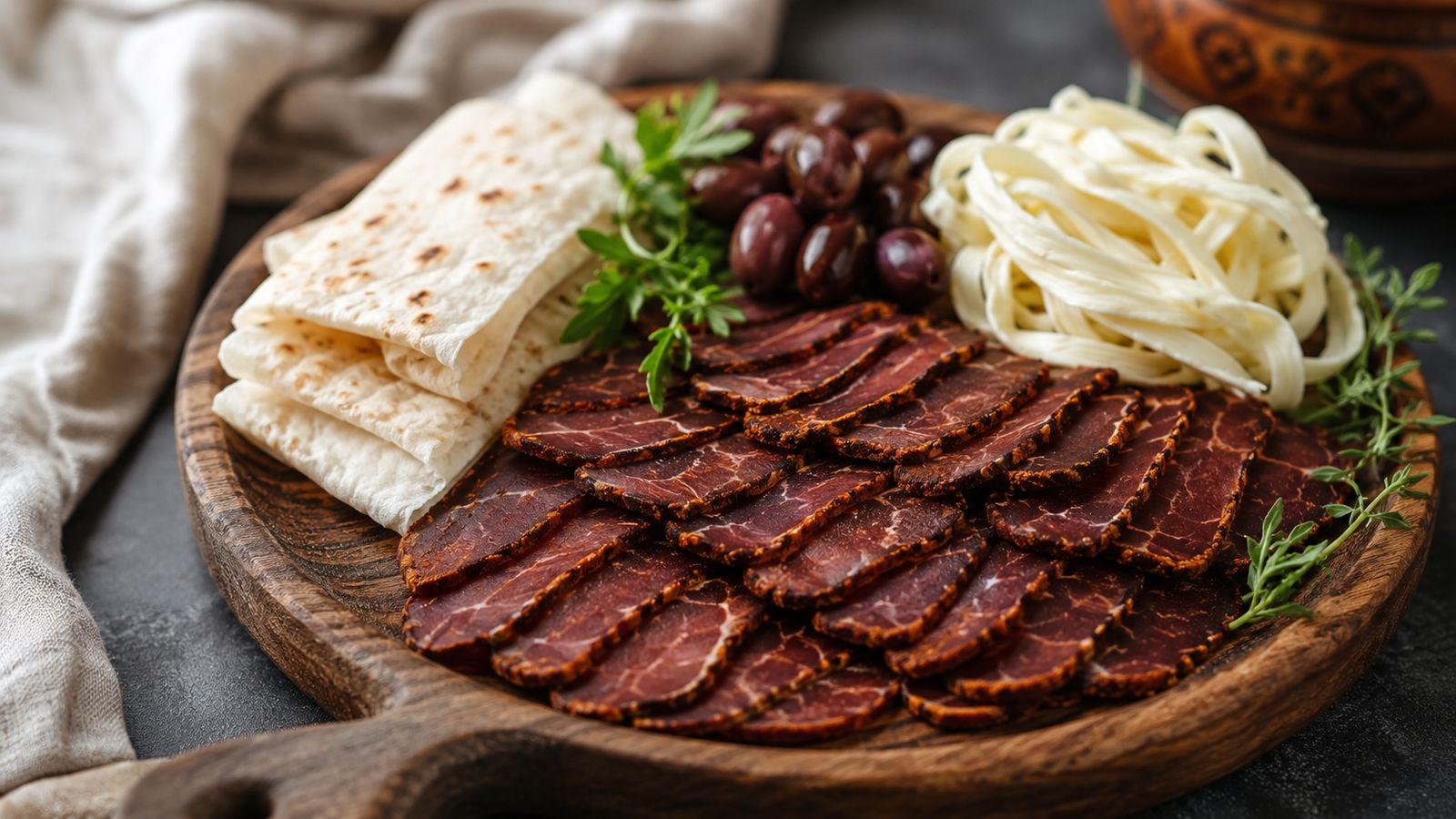 Basturma (բաստուրմա) — bœuf séché au chaman