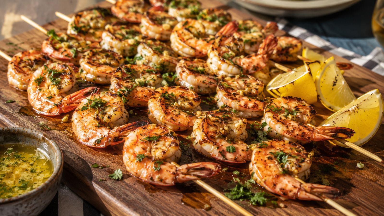 Brochettes de gambas à l'ail (BBQ du Queensland)