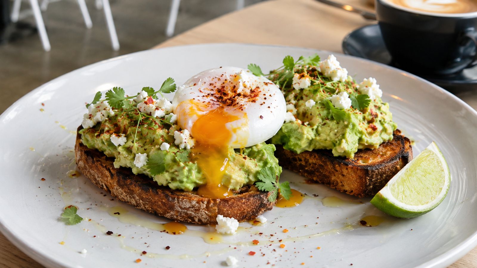 Smashed avo (avocat écrasé sur pain au levain)