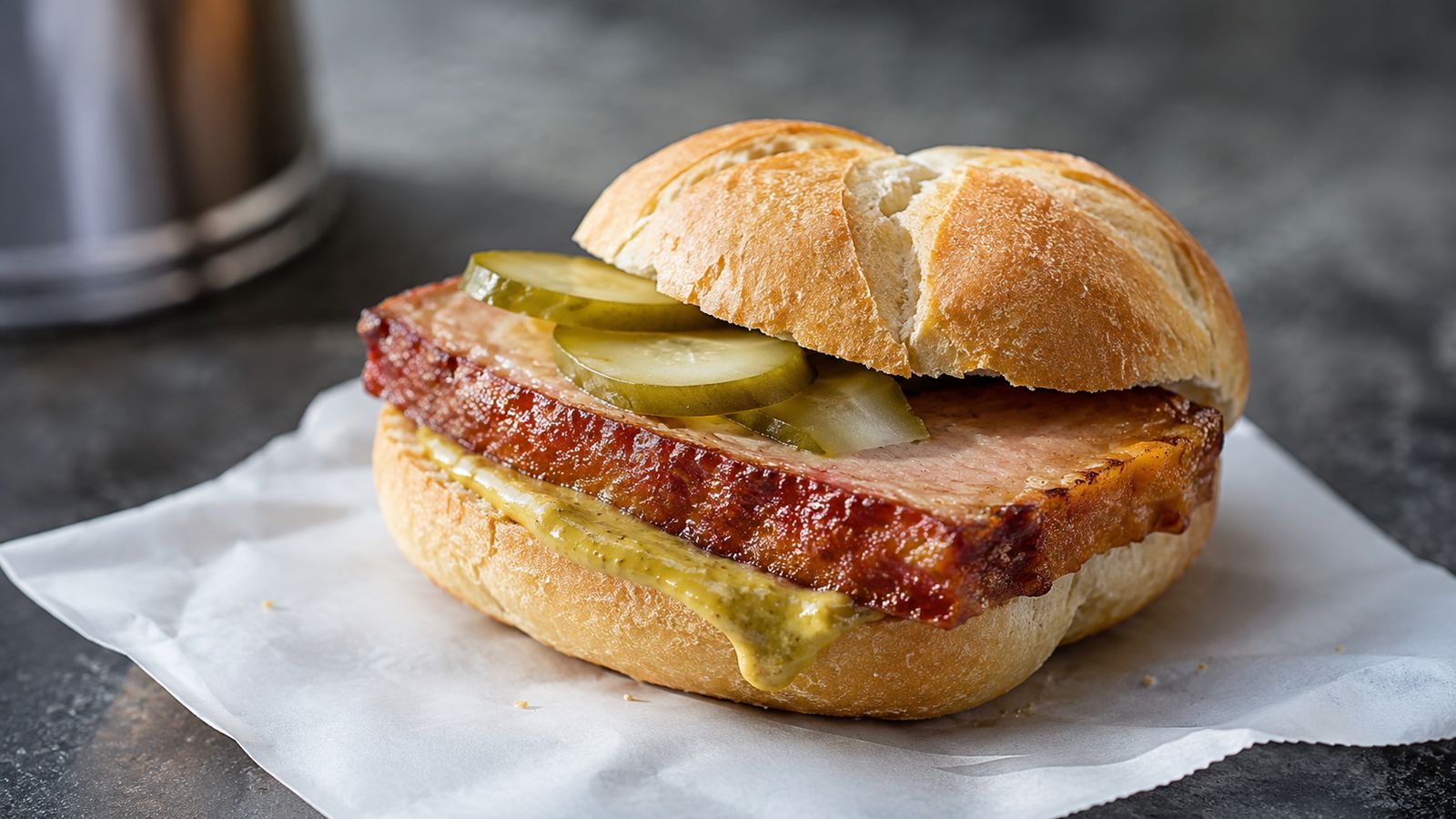 Leberkäse (Leberkässemmel)