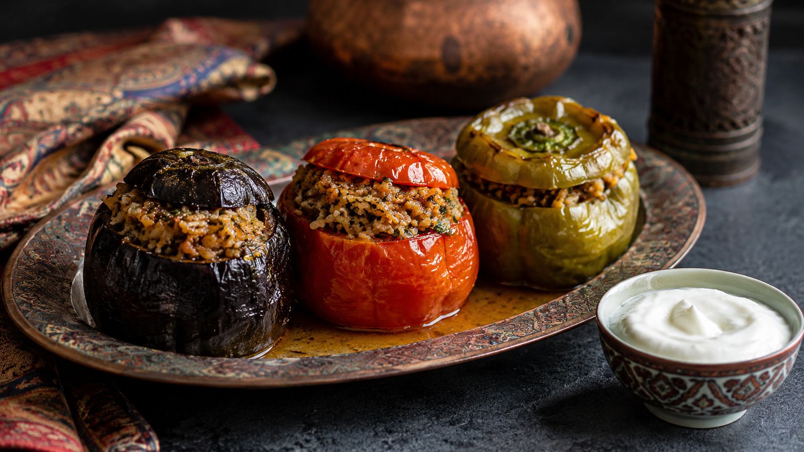 Badımcan dolması « Üç bacı » (les trois sœurs farcies)