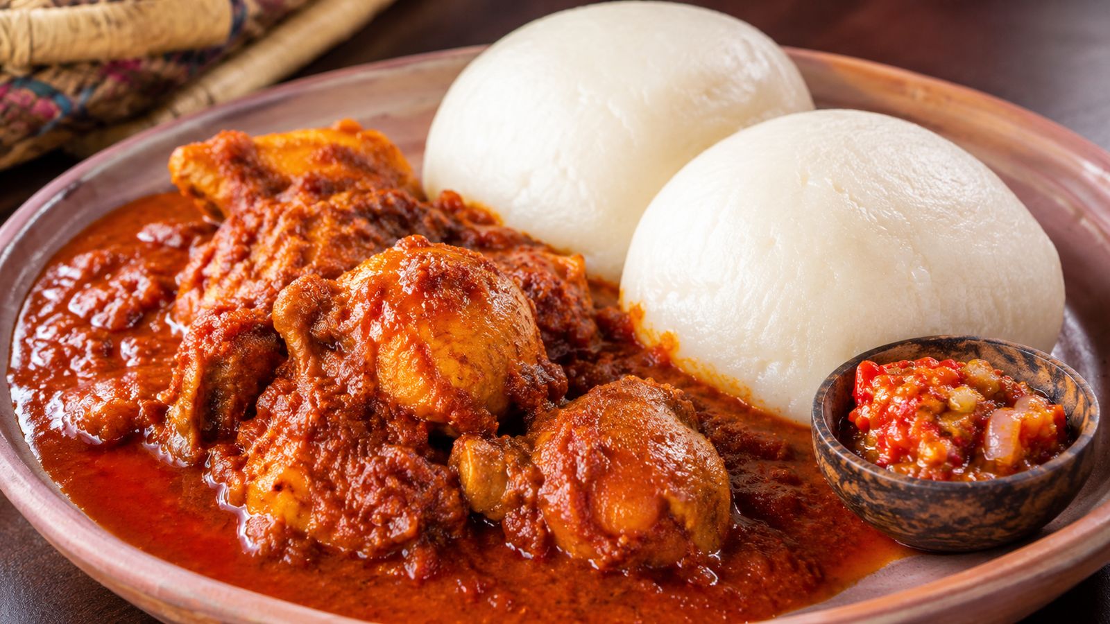 Akassa-Adjogan (pate fermentee + poulet)