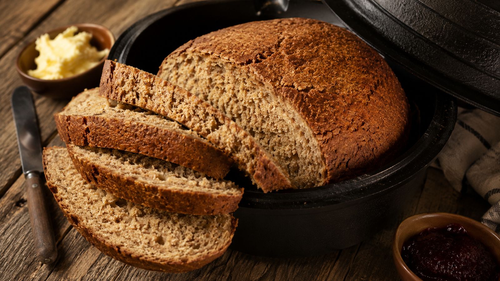 Bohobe ja Mabele (pain de sorgho cuit en marmite Tswana)