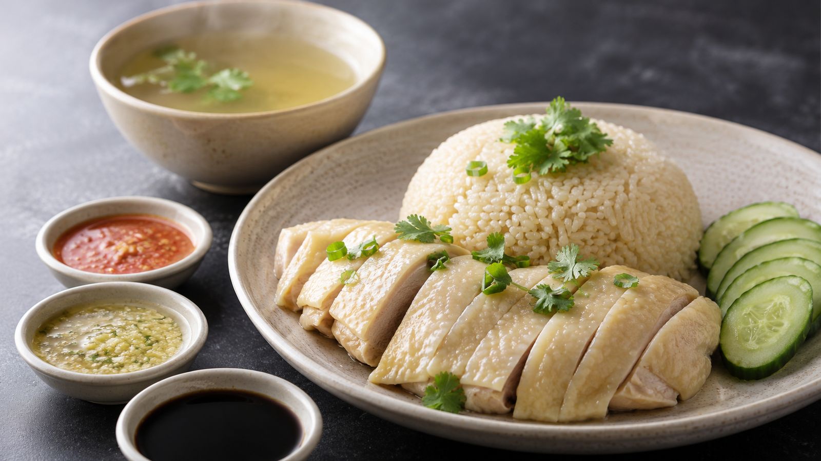 Hainanese Chicken Rice (海南鸡饭)