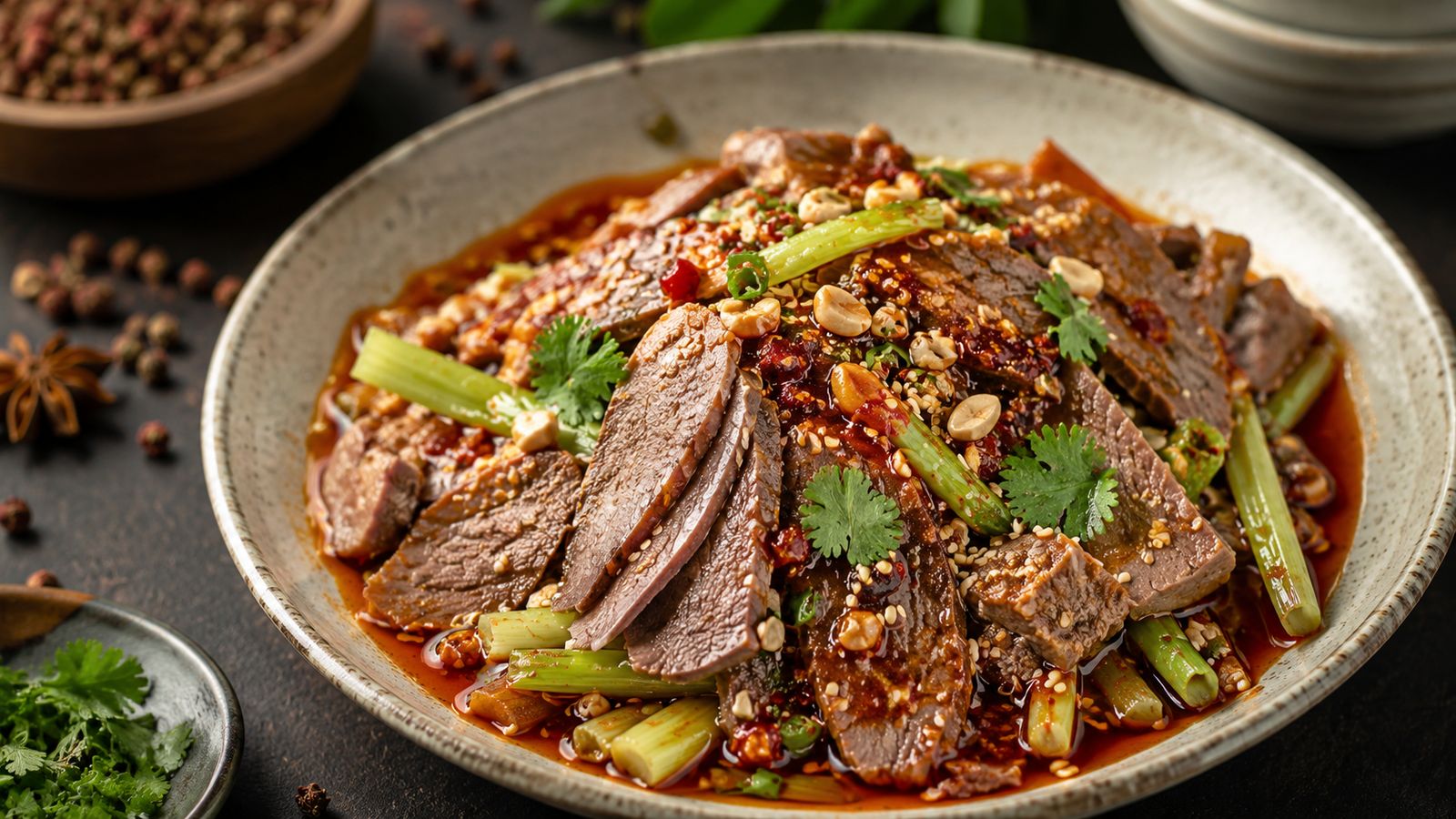 Fu Qi Fei Pian (夫妻肺片) — abats de bœuf du couple en sauce mala