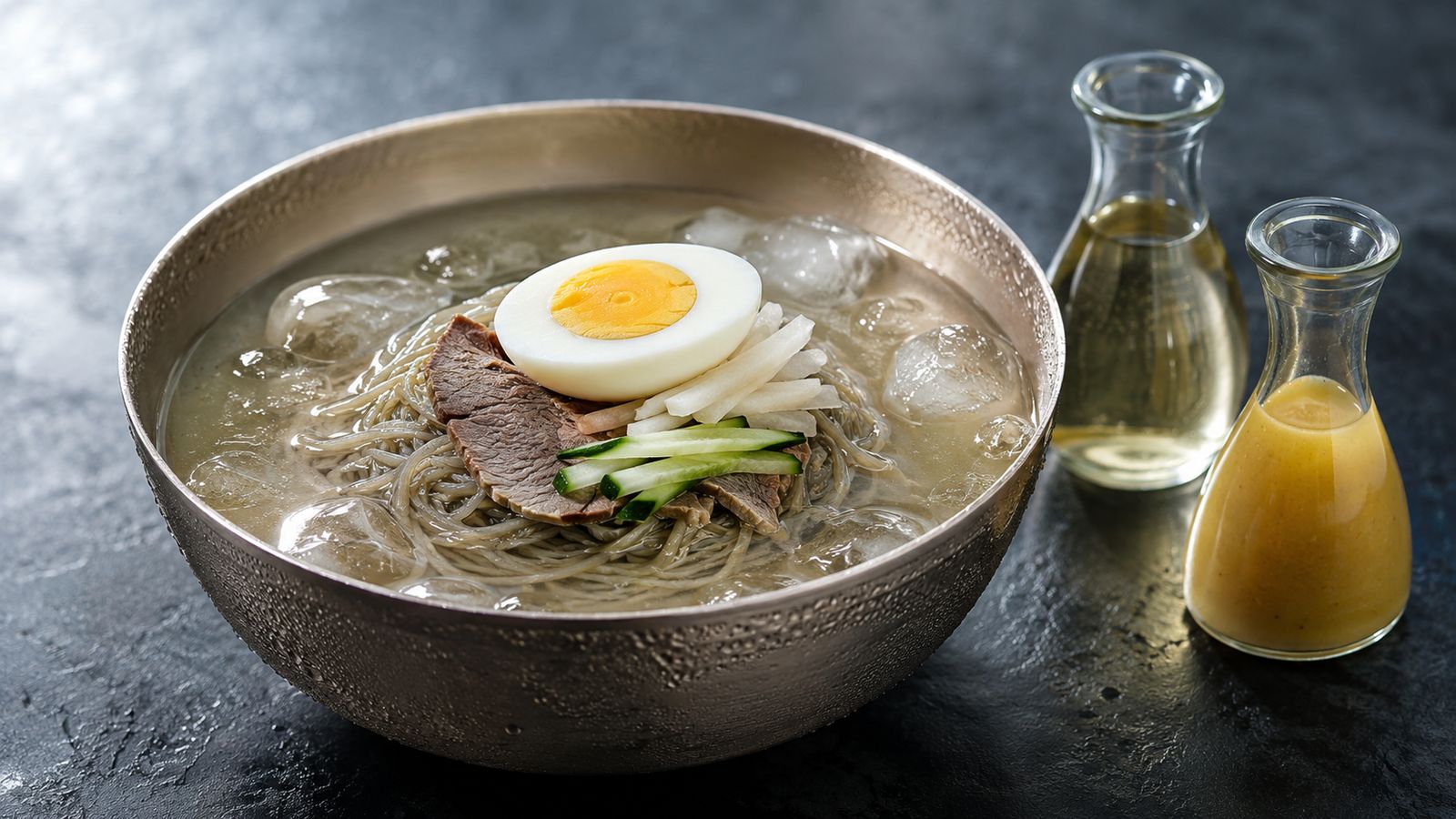 Mul Naengmyeon (물냉면 - nouilles froides en bouillon glacé)