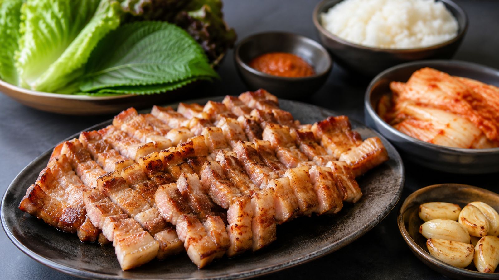 Samgyeopsal (삼겹살 - poitrine de porc grillee)