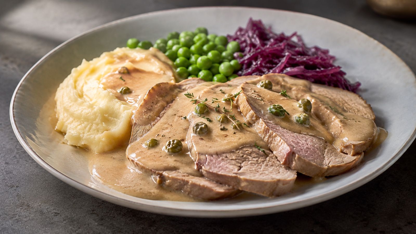 Kalvesteg med flødesauce