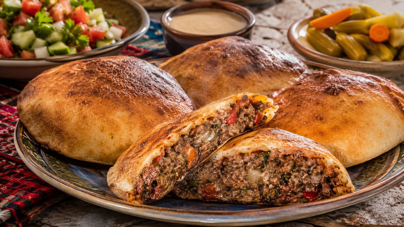 Hawawshi (حواوشي — Pita farci viande hachée épicée)