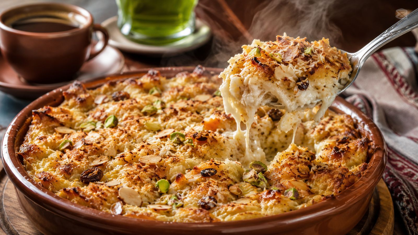 Om Ali (أم علي — Bread pudding égyptien)
