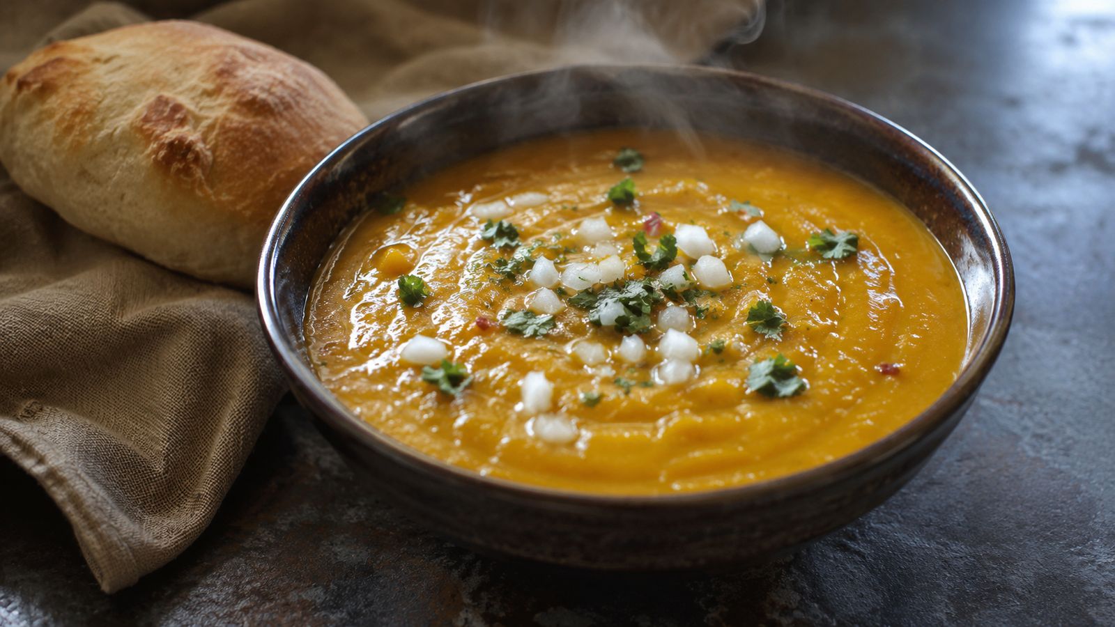 Pumpkin soup (soupe de potiron guyanienne au curry)