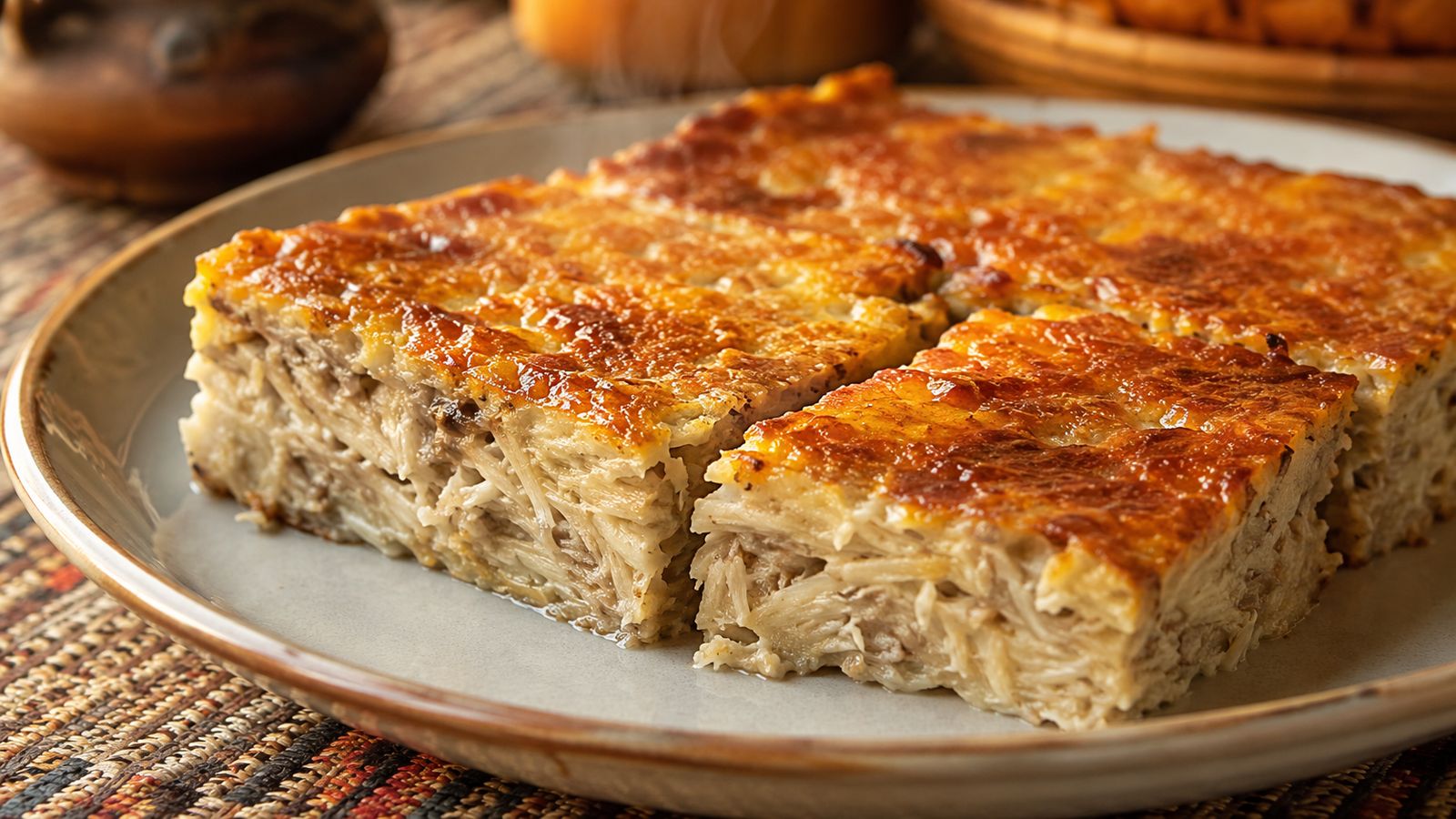 Pom Bushinengue (gratin tayer-poisson fumé)