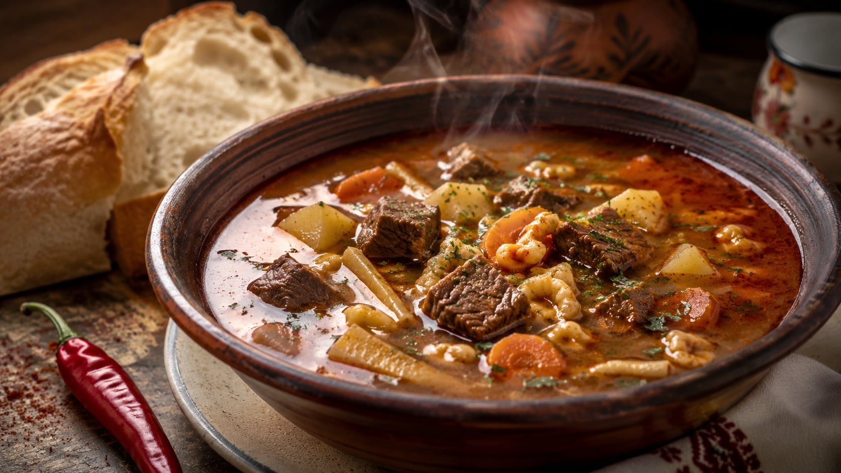 Gulyásleves, recette traditionnelle (Hongrie)