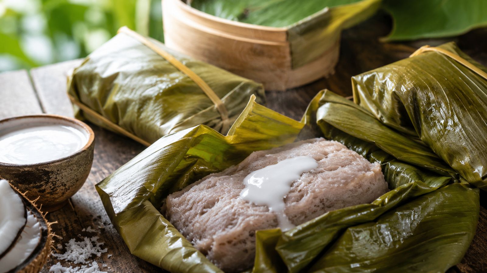 Cassava pudding (gùteau de manioc rùpé au lait de coco)
