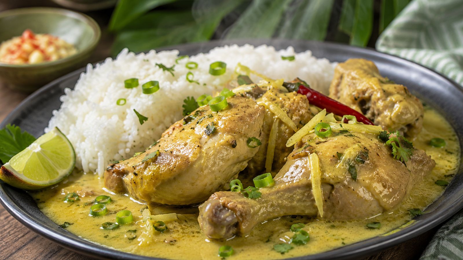 Coconut chicken (poulet mijoté au lait de coco et gingembre)