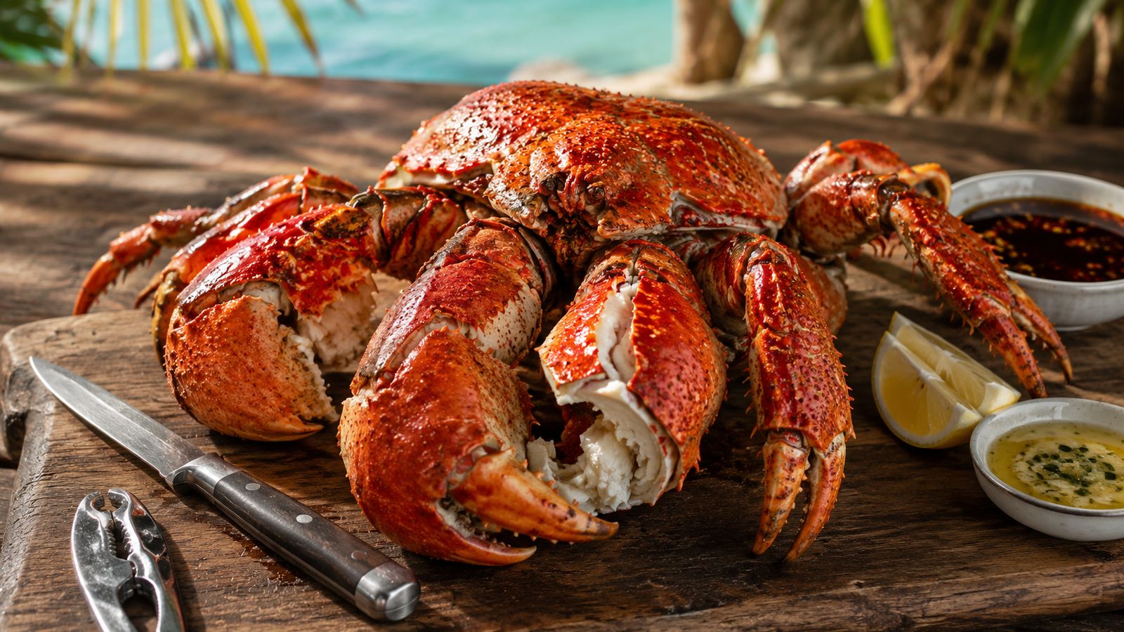 Coconut crab (crabe de cocotier rĂŽti aux pierres)