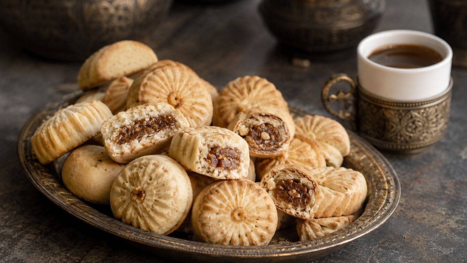Klecha (biscuits irakiens aux dattes et noix)