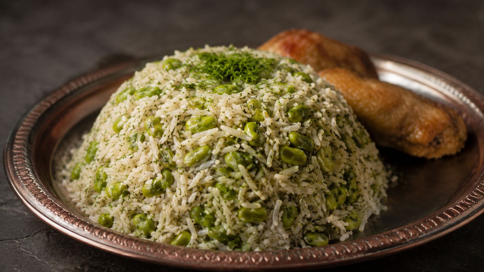 Timman Bagilla (riz aux fèves fraîches et aneth)