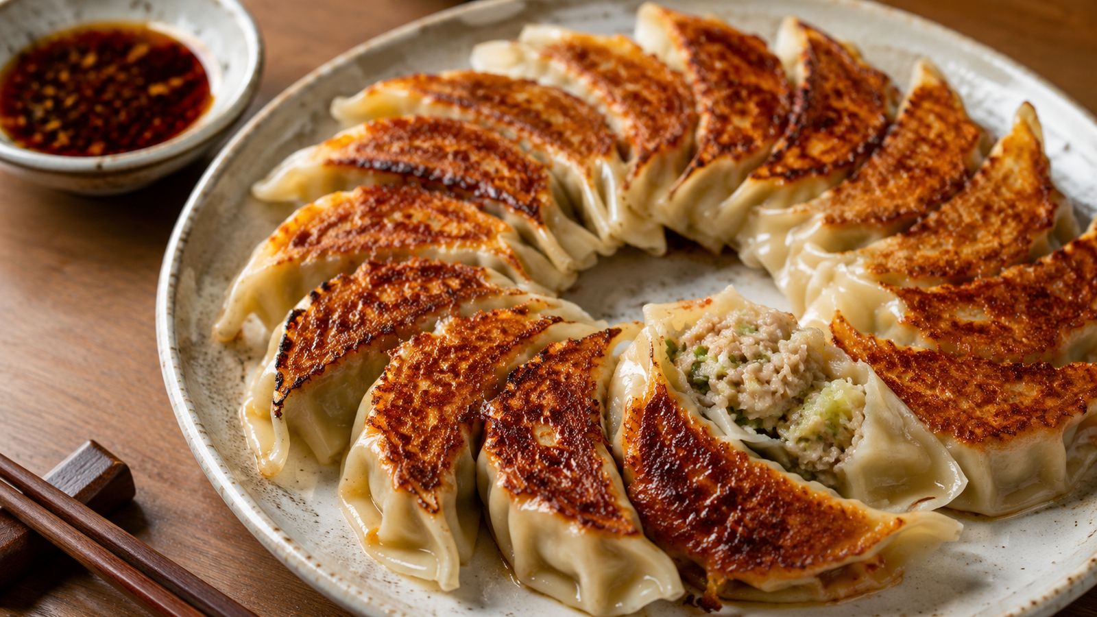 Gyoza (餃子 - raviolis japonais grilles-vapeur)