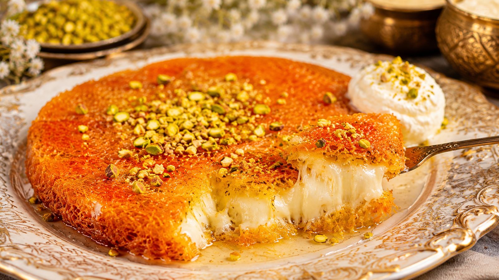 Knafeh nabulsieh (gâteau fromage sirop signature)