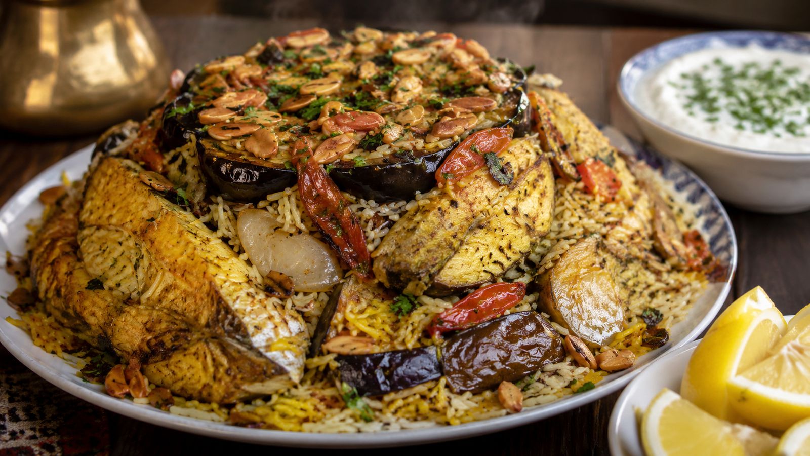 Maqluba (مقلوبة — pilaf renversé)