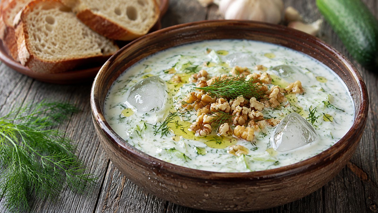 Tarator kosovar (soupe froide concombre-yaourt)