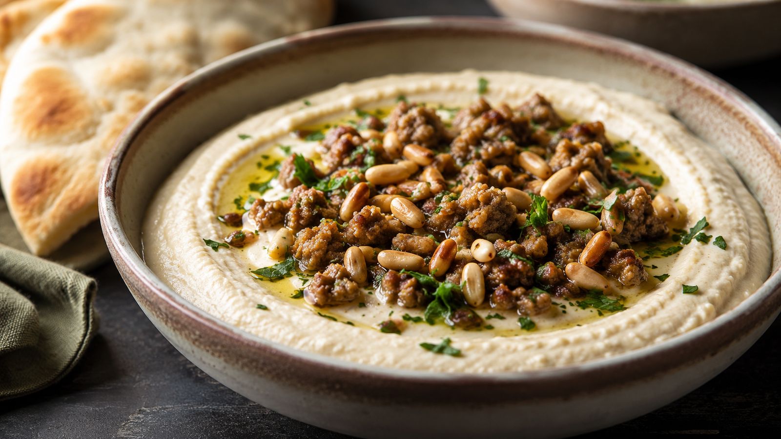 Hummus bil Lahmeh (houmous chaud à la viande)