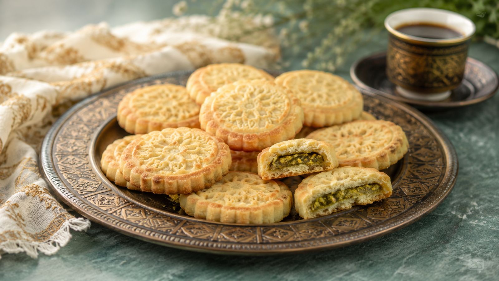 Ma'amoul aux pistaches (معمول بالفستق)