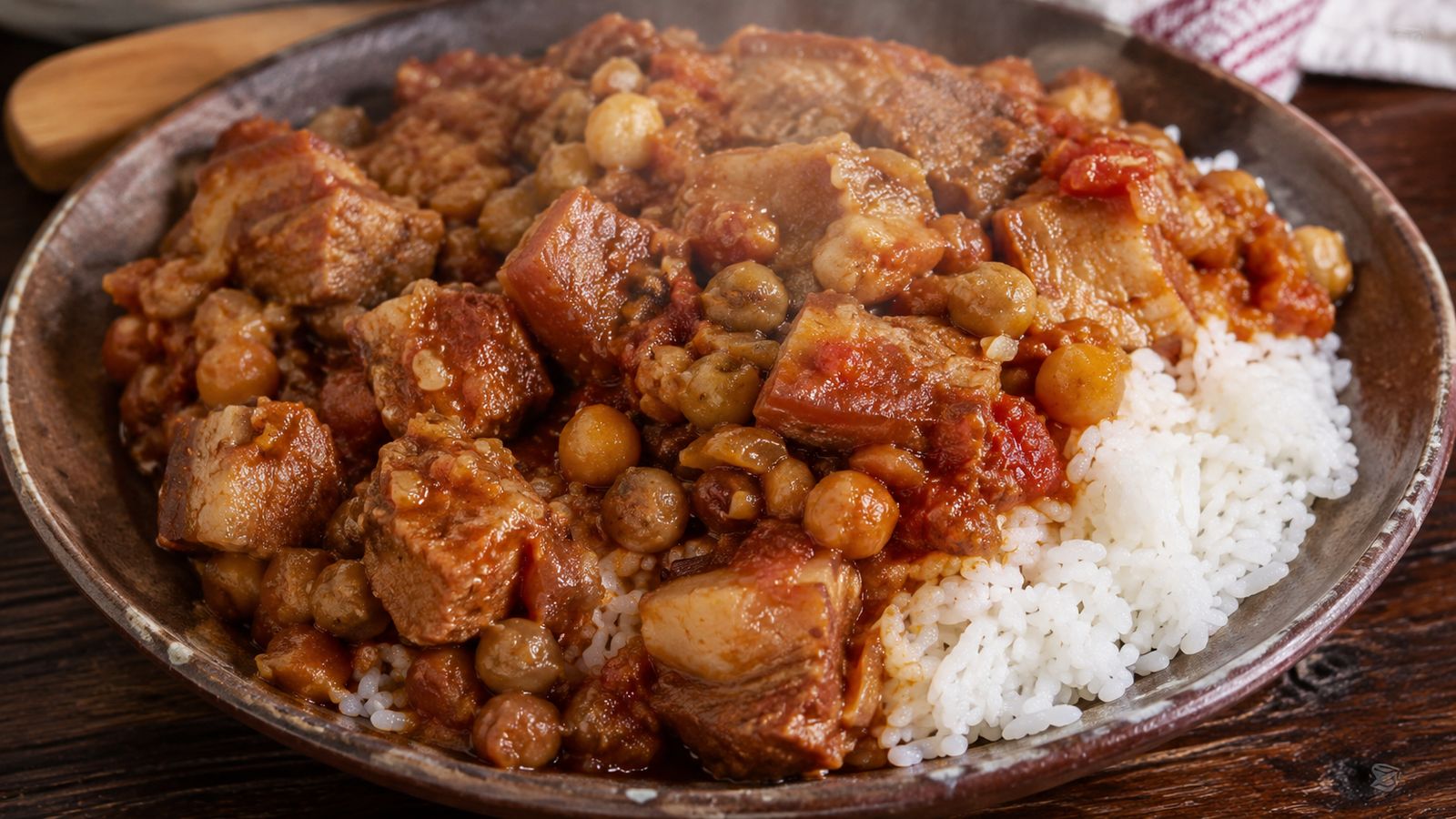 Voanjobory sy Henakisoa (pois bambara au porc)