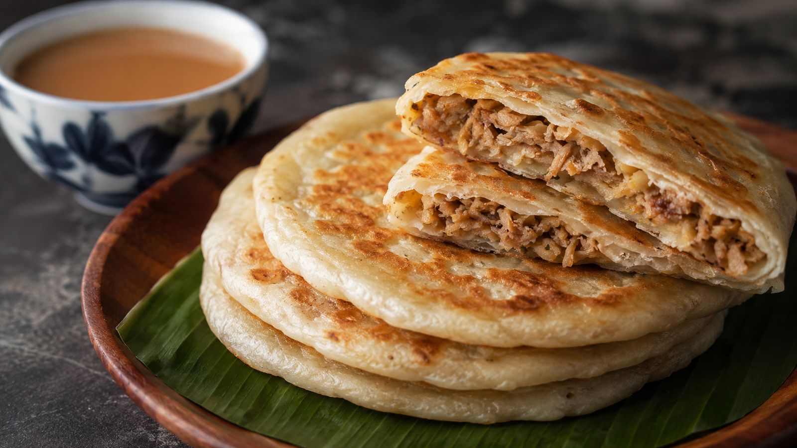 Masroshi (މަސްރޮށި — galette plate farcie au thon)