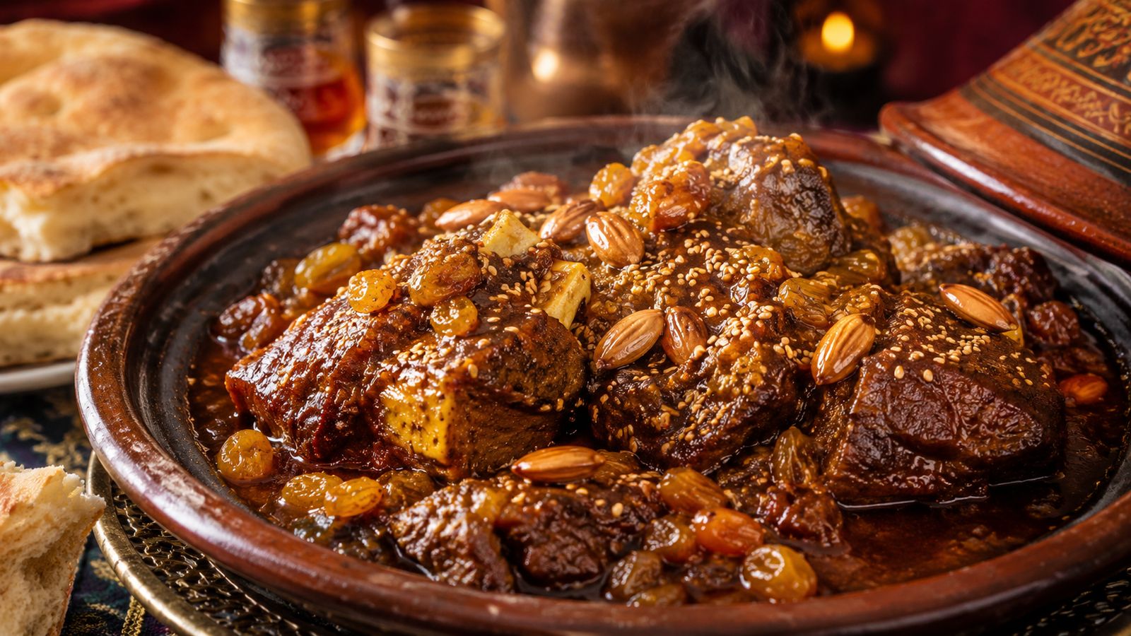 Tagine d'Agneau aux Pruneaux et Amandes