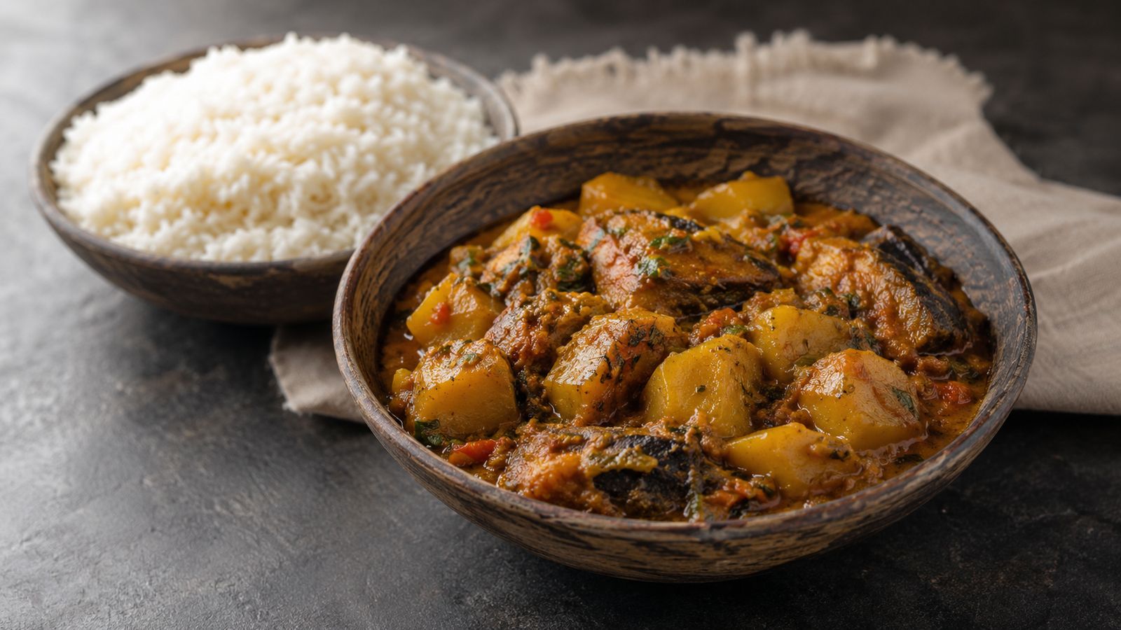 Mtsolola (ragoût de bananes vertes au poisson)