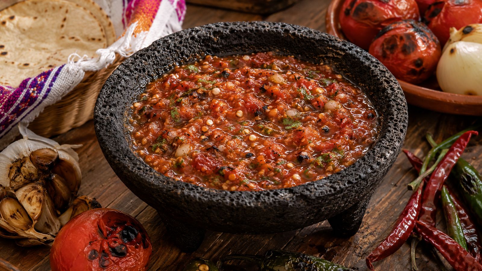 Salsa de Molcajete (Roja Tatemada)