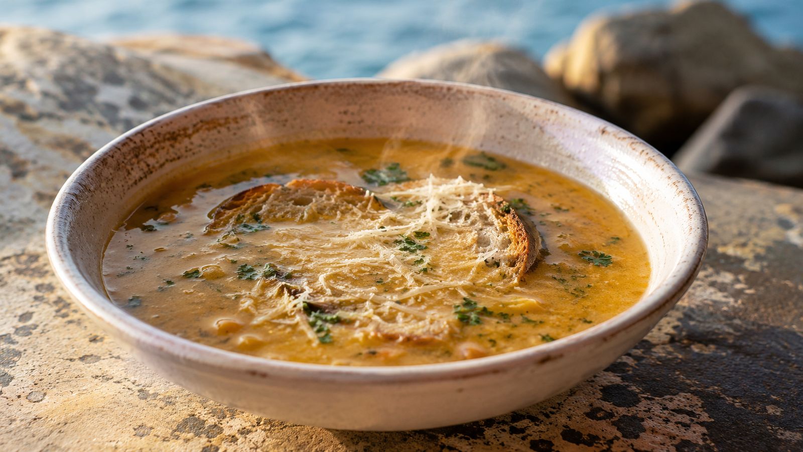 Soupe de rascasse aux herbes