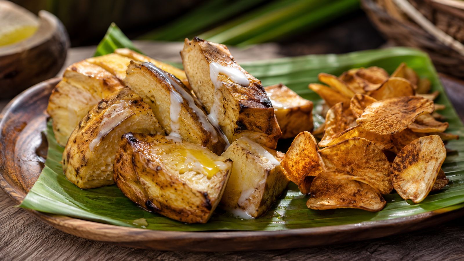 Fruit a pain grille / en chips a la nauruane