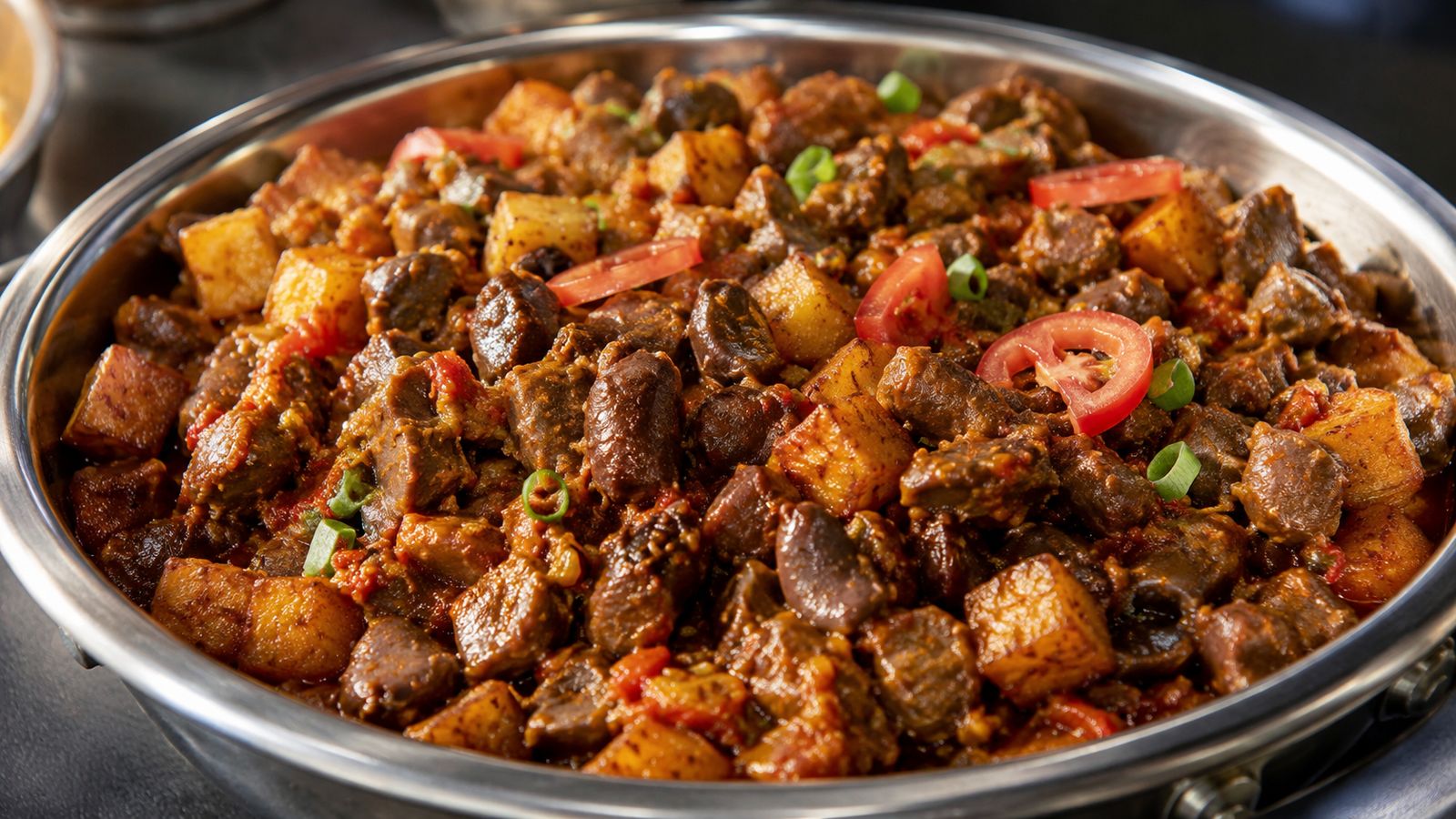 Gizdodo (gésiers de poulet + plantain dodo frit — plat de buffet festif pan-nigérian)