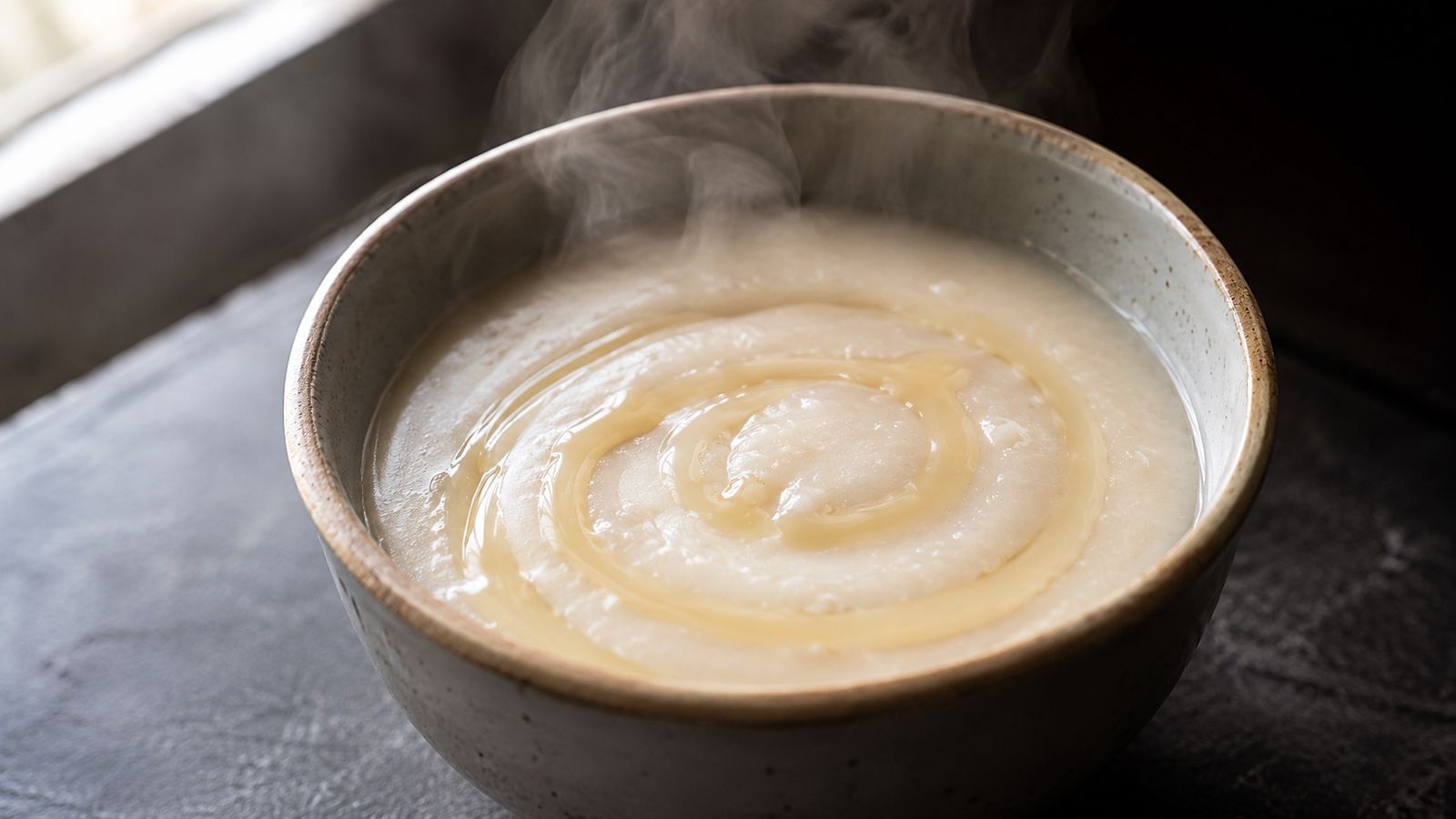 Ogi / Akamu / Koko (bouillie de maïs fermentée — premier petit-déjeuner pan-nigérian et aliment universel de sevrage)