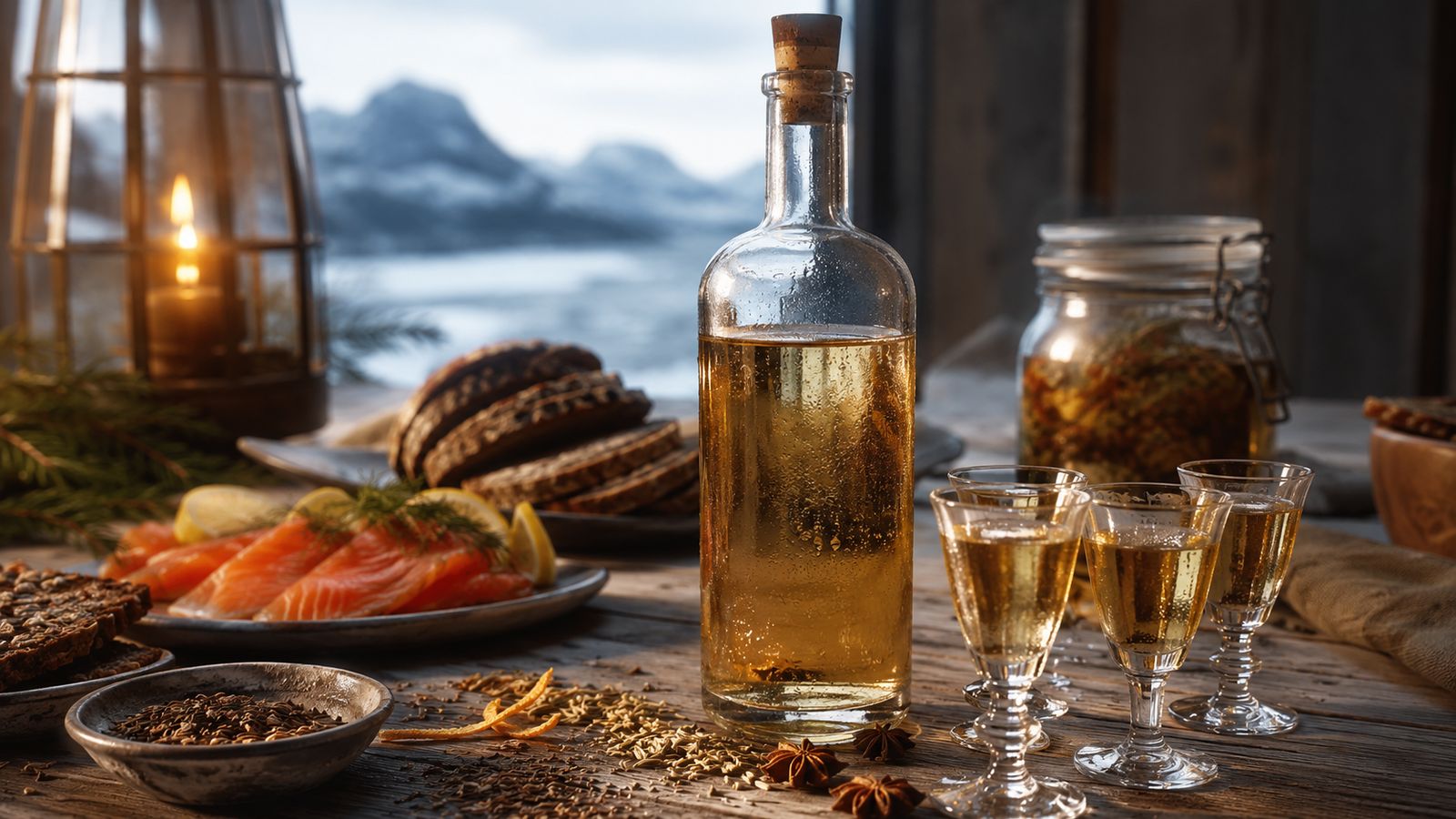 Akevitt (eau-de-vie de pomme de terre aux épices)