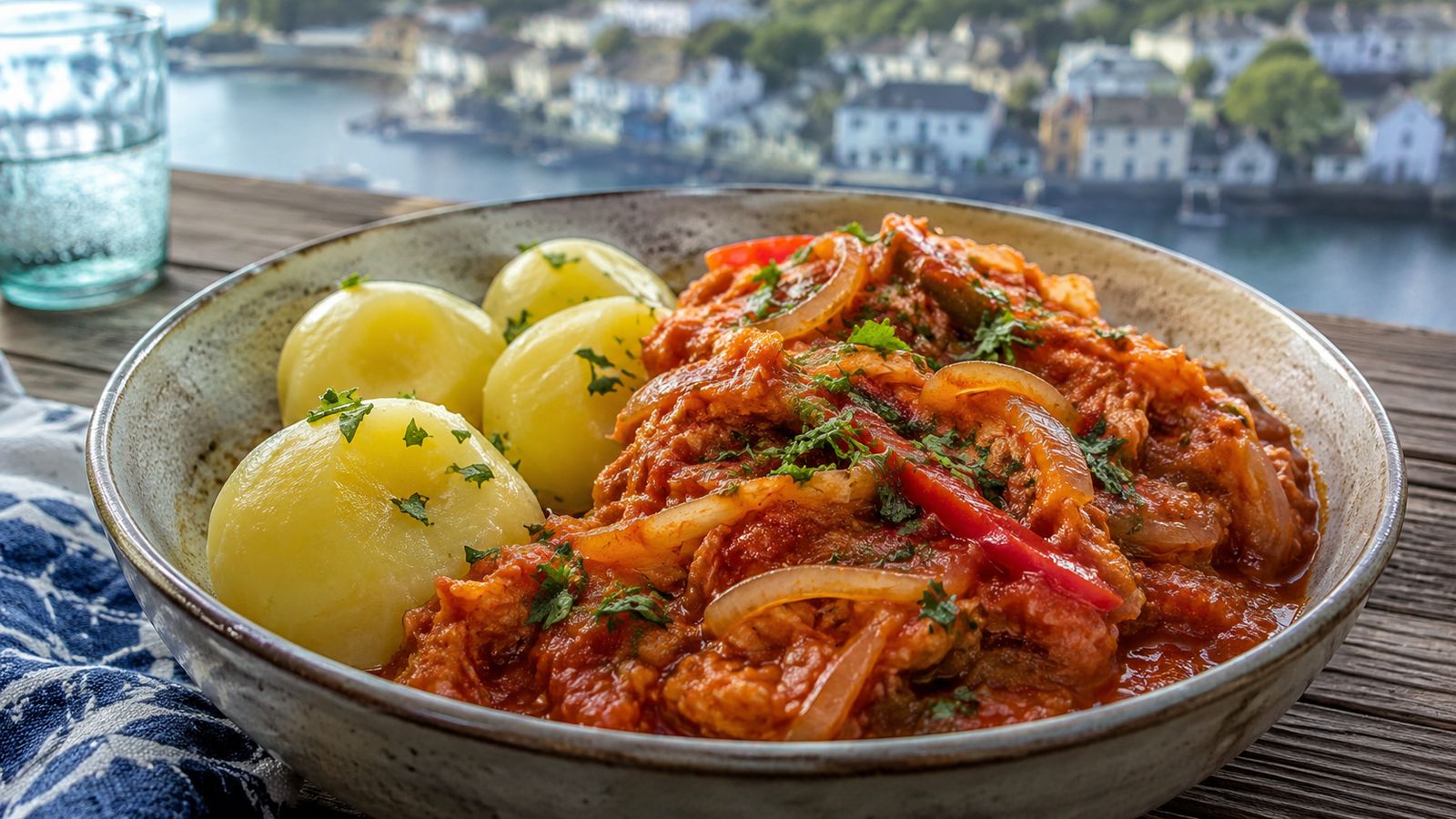 Klippfisk i tomatsaus (morue séchée à la sauce tomate)