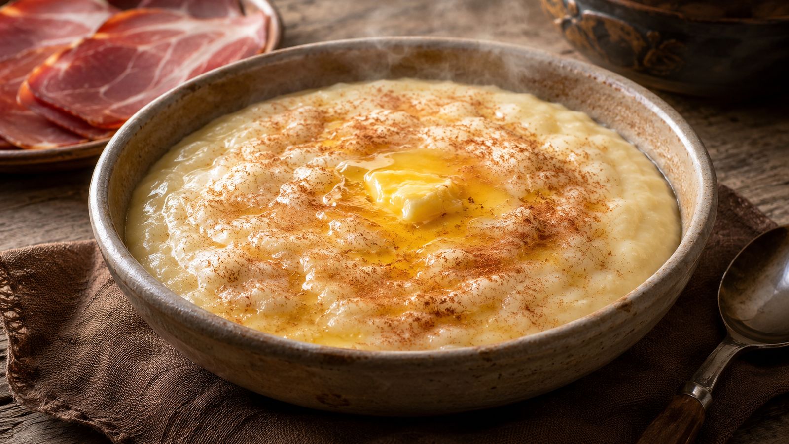 Rømmegrøt (porridge de crème aigre cannelle)