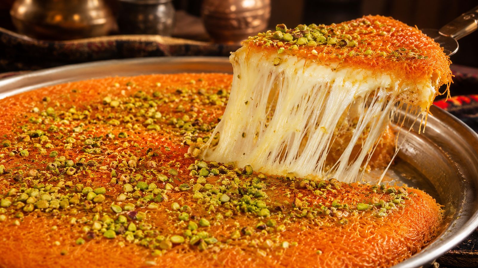 Knafeh Nabulsieh (كنافة نابلسية — gâteau au fromage de Naplouse)