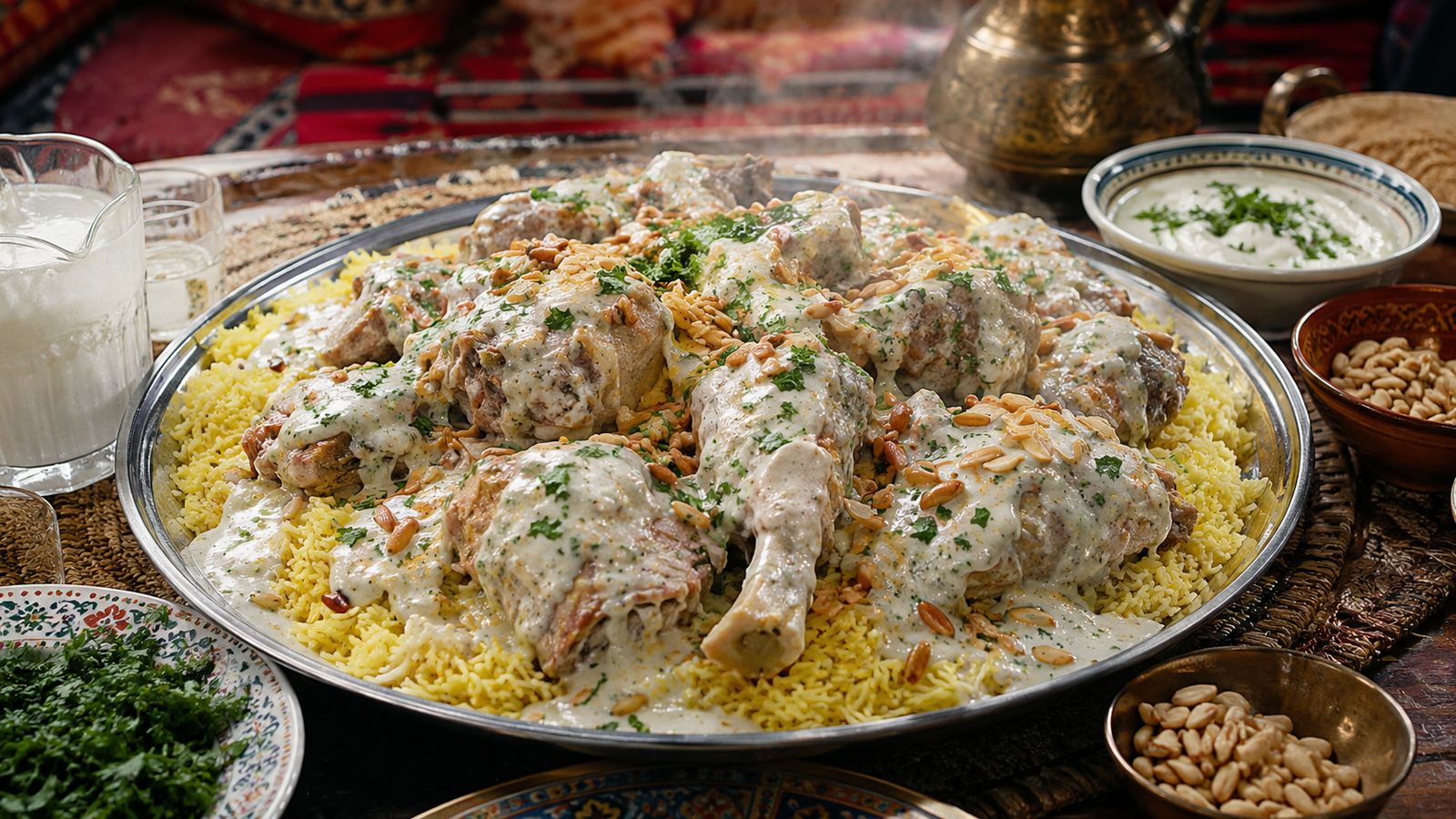Mansaf palestinien (agneau au yogourt et riz)