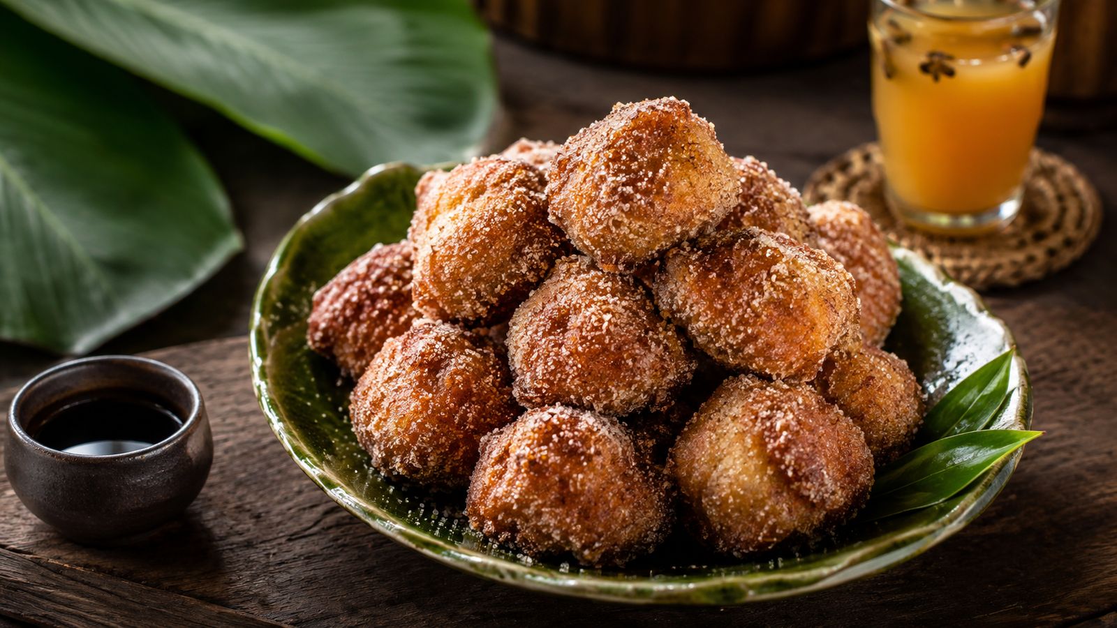 Sonhos de Banana de São Tomé (beignets soufflés de banane à la cannelle)