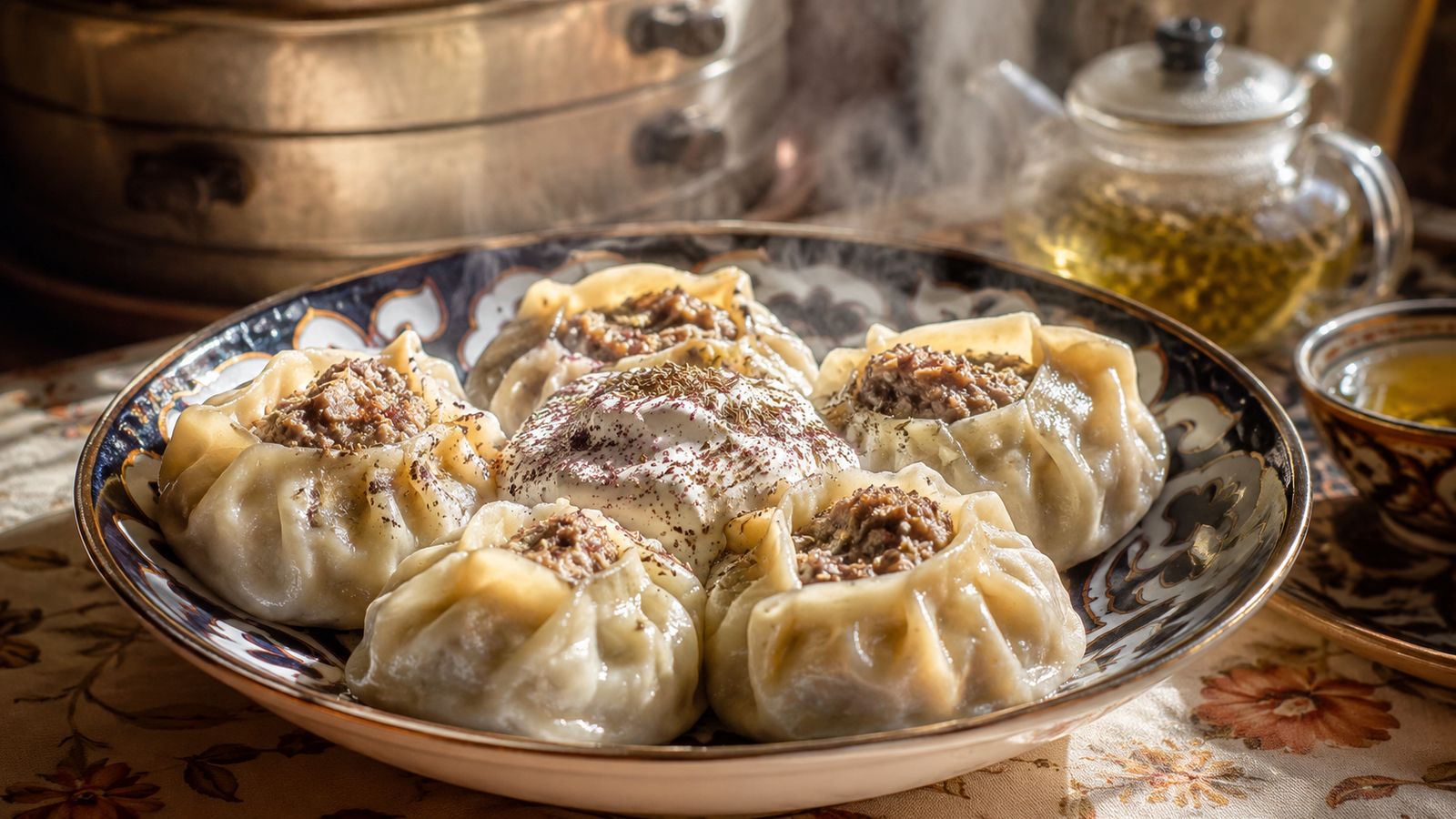 Manti Tadjiki (мaнти — raviolis vapeur agneau-cumin)