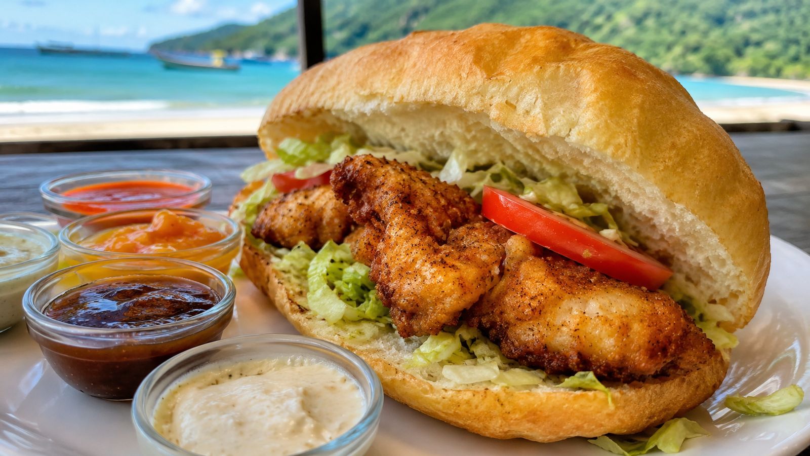 Bake and Shark (sandwich requin frit Maracas Bay)