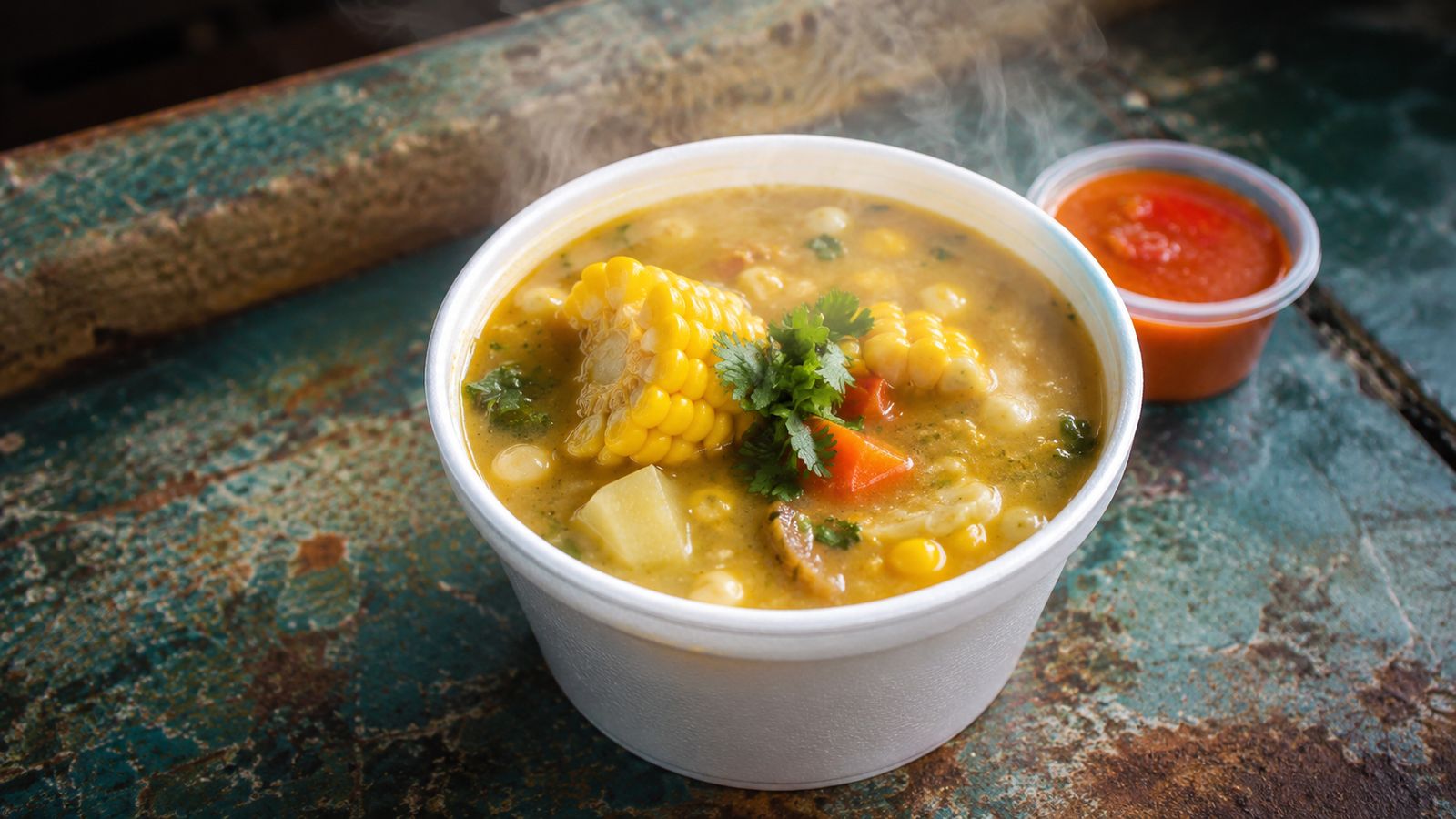 Trini Corn Soup (soupe de maïs street-food)