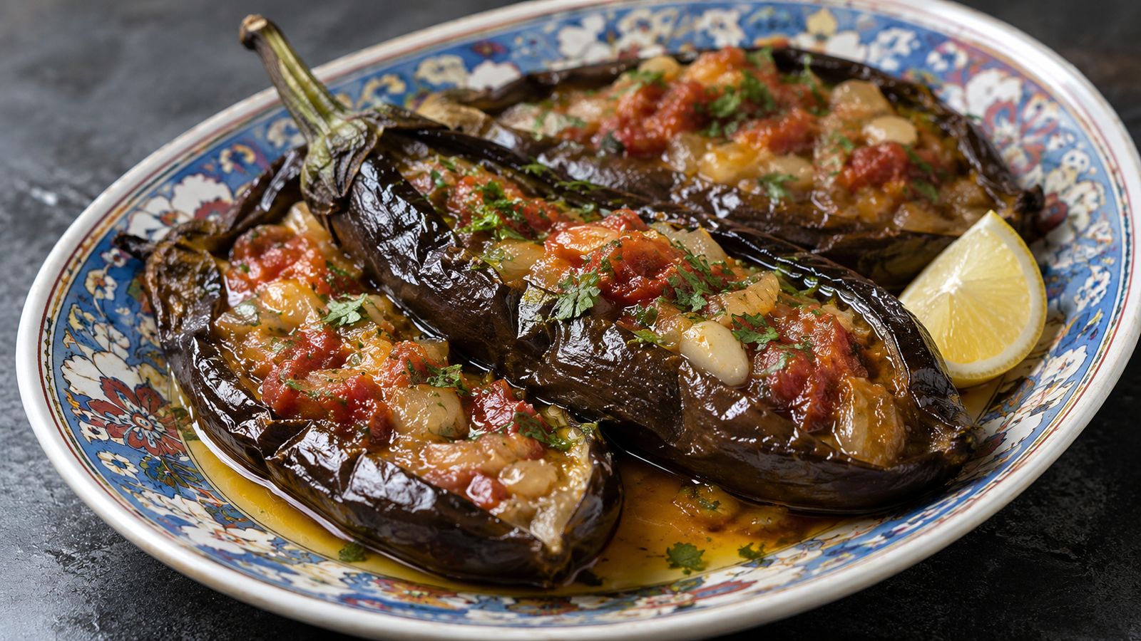 İmam Bayıldı (« l'imam s'est évanoui » — aubergines farcies aux légumes)